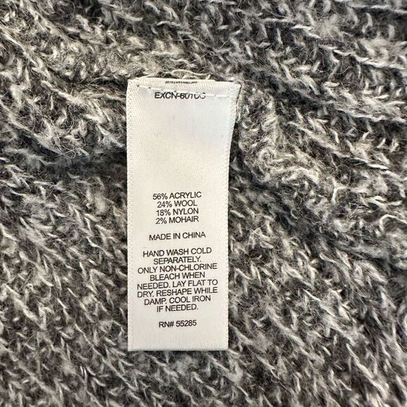 Express Wool Mohair Turtleneck Marled High Low Gray Pullover Sweater Size Medium - Picture 5 of 5